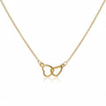 Collar de doble anillo de corazón oro