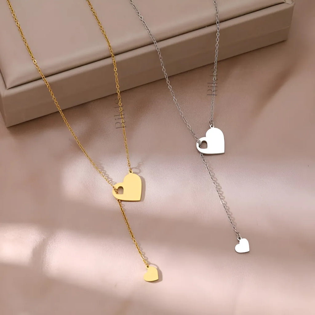Collar creativo de corazon hueco plata - additional image 3