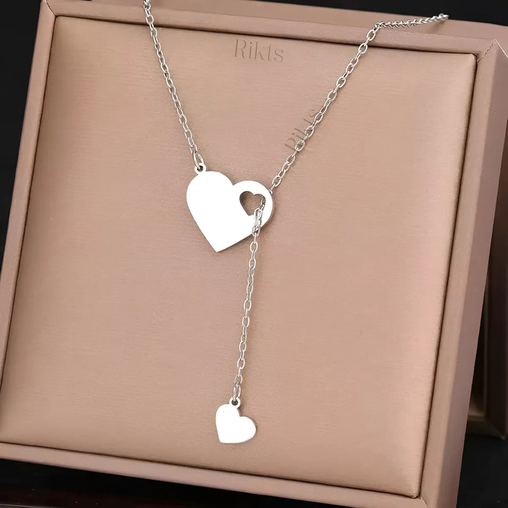Collar creativo de corazon hueco plata - additional image 2